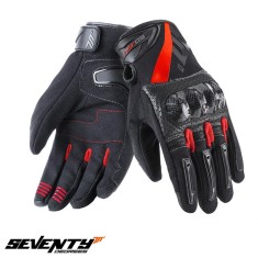 Manusi barbati pentru scuter - motocicleta Racing/Naked vara Seventy model SD-N14 negru/rosu &ndash; degete tactile XL (10 cm)