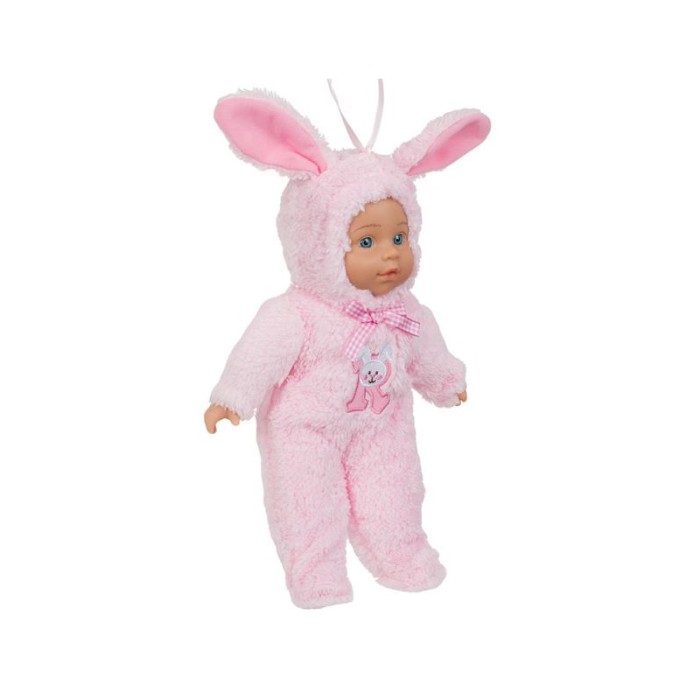 Papusa Bebelus cu imbracaminte Iepuras, 34 cm, Roz, ATU-085099