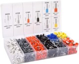 Cumpara ieftin Set 1800 pini terminali electrici izolati, 0.5-10 mm &sup2;, 8 dimensiuni, ferule sertizare cabluri, multicolor, cutie organizatoare
