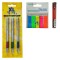 Set 3 creioane mecanice cu radiera, XL, corp metalic cu mine 05 HB+ Stick Index Color