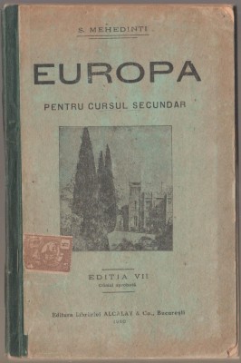 Simion Mehedinti - Europa pentru cursul secundar - Manual foto