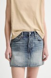 Levi&#039;s fusta jeans culoarea gri, mini, drept