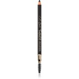 L.A. Girl Cosmetics Featherlite creion de sprancene de lunga durata cu pensula culoare Soft Black 1.1 g
