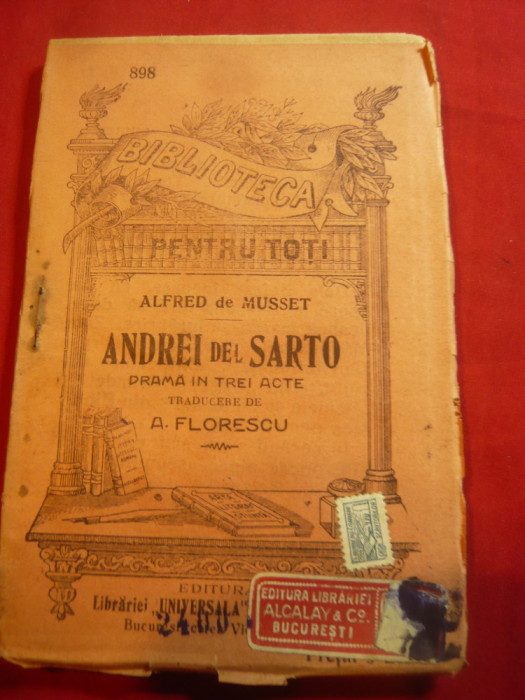 Alfred de Musset - Andrei del Sarto -interbelica BPT 898 ,trad.A.Florescu ,96pag