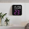 Ceas de masa, cu lumina led mov, incarcare USB, alarme, calendar, temperatura, functie snooze, mod de noapte, dimensiuni 11 X 10 X 4 cm, negru/mov