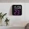 Ceas de masa, cu lumina led mov, incarcare USB, alarme, calendar, temperatura, functie snooze, mod de noapte, dimensiuni 11 X 10 X 4 cm, negru/mov