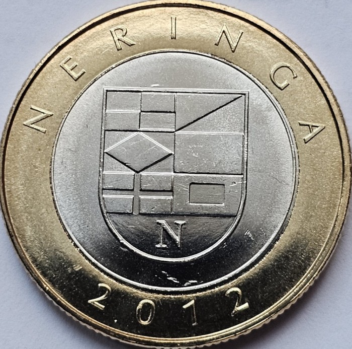 2 Litai 2012 Lituania, Neringa, km#185.1, unc-Aunc