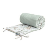 Protectie interioara de bumbac 100% pentru patut Sensillo VAFA 180x30 cm Padure Menta