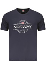 Norway Tricou barbati, cu imprimeu grafic, din bumbac, Regular fit, Bleumarin foto