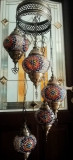 Elegant lampadar &icirc;n stil oriental cu sticle mozaic lucrate integral manual