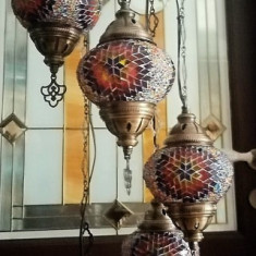 Elegant lampadar în stil oriental cu sticle mozaic lucrate integral manual