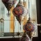 Elegant lampadar &icirc;n stil oriental cu sticle mozaic lucrate integral manual