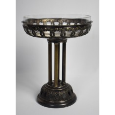 Fructiera cu coloane din metal argintat cu sticla - LENK Austria - anii 1900