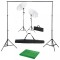 vidaXL Kit studio foto cu fundal, lămpi și umbrele 3055084