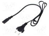 Cablu CEE 7/16 2x0,5mm2 cu mufă IEC C7 mamă 1,2m negru POS