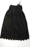 Cumpara ieftin Fusta Dama Neagra Elastica Brodata, Talie 60cm, 80cm Lungime, Perforatii, Stil Casual Boho-Chic