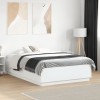 VidaXL Cadru de pat, alb ,135x190 cm, lemn prelucrat