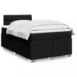 VidaXL Pat box spring cu saltea, negru, 120x190 cm, catifea 3289316