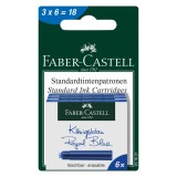 Set Rezerve Stilou, Faber-Castell, Standard, Cerneală Royal Blue, 18 Bucăți, Rescriptibile, Faber Castell