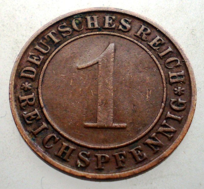 B.143 GERMANIA WEIMAR 1 REICHSPFENNIG 1931 D