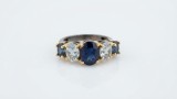 Cumpara ieftin Inel din Argint 925 Patinat cu Safir E i Topaz , Ocean Gradient Half-Eternity