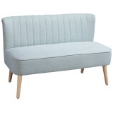 HOMCOM Canapea cu 2 Locuri din Material Textil fără Brațe, Canapea cu Picioare din Lemn, 117x56,5x77 cm, Verde | Aosom Romania