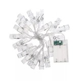 Instalatie Ghirlanda cu 20 Carlige si 20 de Leduri pentru Prindere Fotografii, Lumina Alba, CBD CORAL BEST DEALS Alb rece 2 m 20 2 m 1 cm Alb rece 1 I