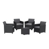 Set de mobilier de grădină Claire V cu 4 locuri și masă de depozitare Vigo