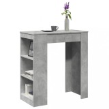 Cumpara ieftin Masă de bar cu rafturi gri beton 95x47x103,5 cm lemn prelucrat