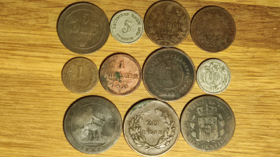 Start colectie 4 incepatori- 11 monede diferite secolul 19 - starea din imagini foto