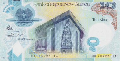 Bancnota Papua Noua Guinee 10 Kina 2020 - PNew UNC ( polimer ) foto