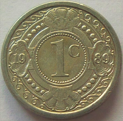 Moneda exotica 1 CENT - ANTILELE OLANDEZE (Caraibe), anul 1989 * cod 967 foto