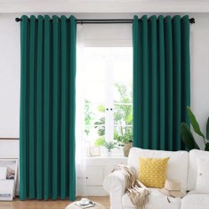 Draperie din catifea blackout cu inele negre, Madison, 150x255 cm, densitate 700 g/ml, Paradiso, 1 buc