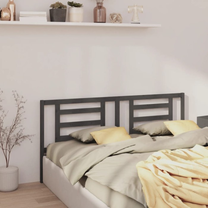 Gossi tablie de pat, gri, 186x4x100 cm, lemn masiv de pin