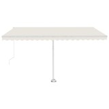 Cumpara ieftin Copertina retractabila manual cu LED, crem, 400x350 cm