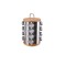 Set de 16 recipiente, otel inoxidabil si sticla cu suport, pentru contimente, 17 x 24 cm, Klausberg