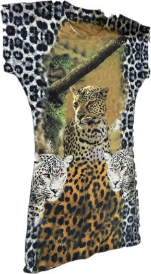 Tricou dama, model leopard , marime universala foto
