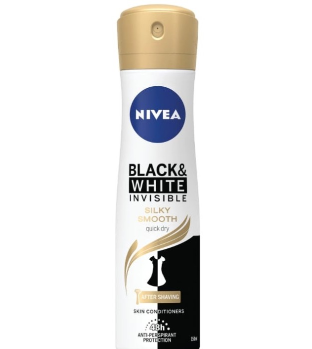 Deodorant spray Nivea Invisible for Black &amp; White Silky Smooth, 150 ml