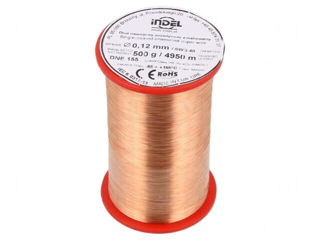 S&acirc;rmă Bobinată Emailată Cupru 0,12mm 0,5kg