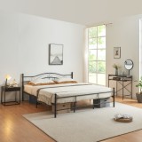 Pat metalic Agnes 208x186x84cm negru [en.casa] HausGarden Leisure