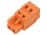 Regletă de conexiuni deconectabilă 5,08mm, 2 piste, mufe drepte