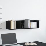 Raft pentru CD-uri vidaXL, Stejar Negru, 75x18x18 cm, Lemn prelucrat