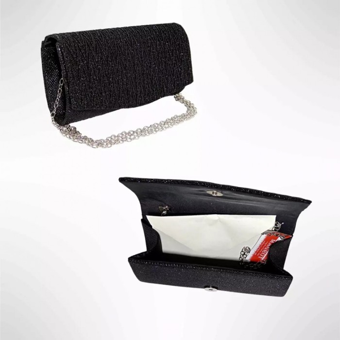 Geanta mica, plic seara pentru ocazii si petreceri, 20 x 10 cm, Magrot B-33 - Negru