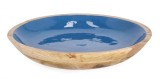 Cumpara ieftin Bol email albastru lemn maro Knossos 38x7 cm
