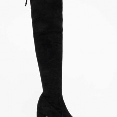 Wojas cizme din piele intoarsa femei, culoarea negru, cu toc drept, 7104281