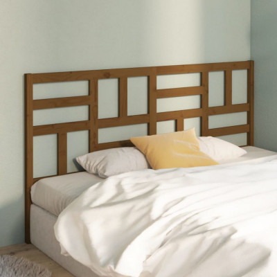 vidaXL Tăblie de pat, maro miere, 206x4x104 cm, lemn masiv de pin foto