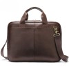 Geanta laptop 15,6&#039;, BUSY LDY&amp;GTM&reg; Flume, piele naturala, servieta unisex, multiple compartimente, maro