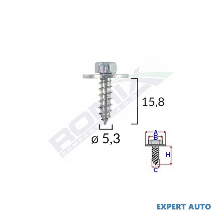 Surub cu saiba ford opel 5.5x19mm set 10 buc UNIVERSAL Universal #6