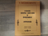 Scrieri despre educatie si invatamint.Antologie de S.Mehedinti