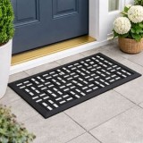 Covoras de intrare din cauciuc, negru, cu model perforat, 60x40 cm, CMCLASS